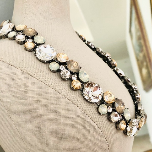 Vintage Crystal Rhinestone Statement Necklace - Picture 4 of 17